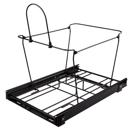 Hardware Resources Double 35 Quart Black Wire Bottom-Mount Trashcan Pullout CAN-EBMDB-R